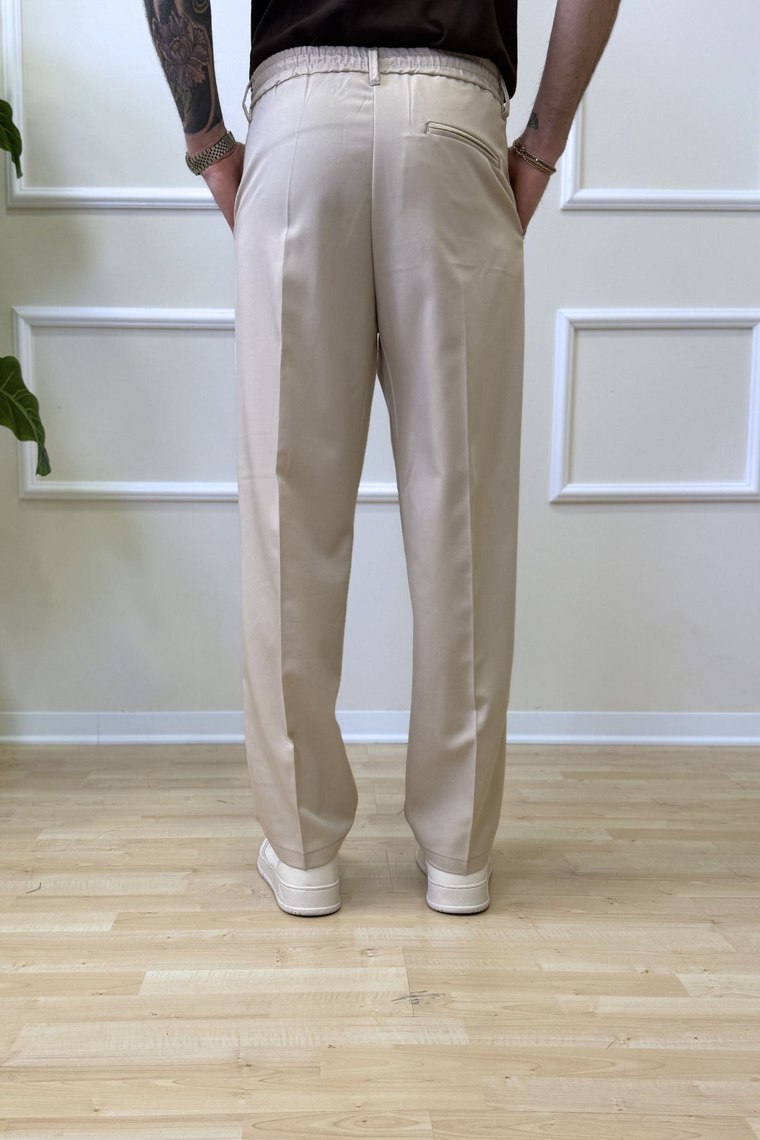 FELIX I Pantalón Palazzo Beige