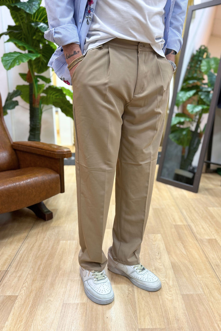 FELIX I Pantalón Palazzo Beige