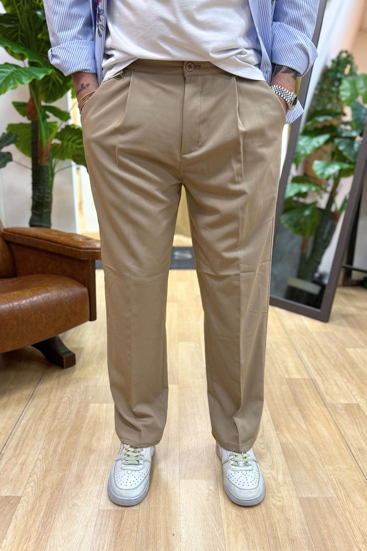 FELIX I Pantalón Palazzo Beige