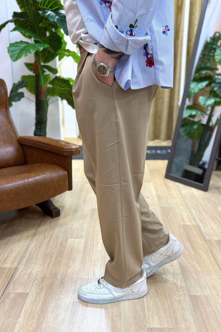 FELIX I Pantalón Palazzo Beige