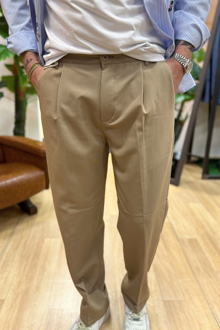 FELIX I Pantalón Palazzo Beige
