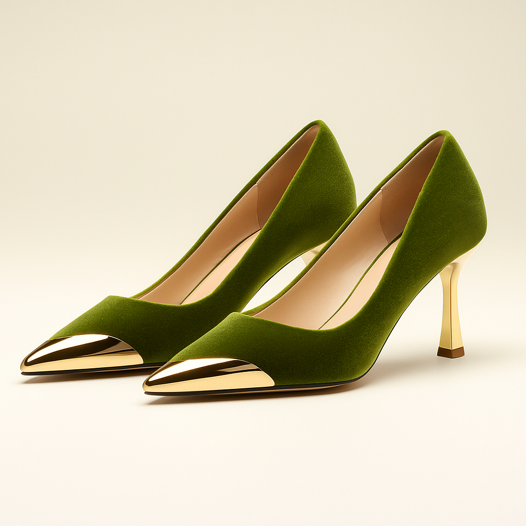 Stiletto Valentina – Edición Terciopelo y Oro