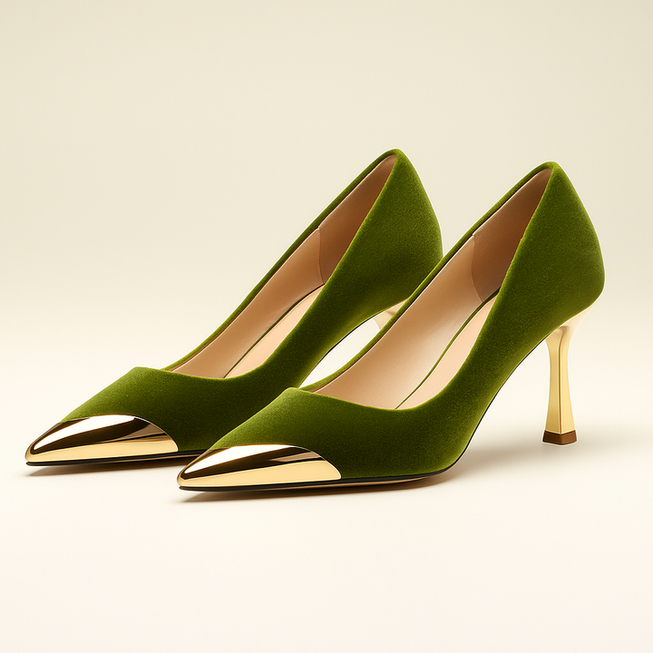Stiletto Valentina – Edición Terciopelo y Oro