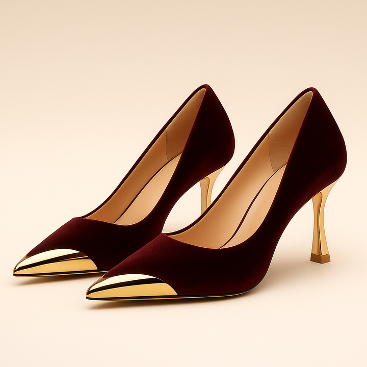 Stiletto Valentina – Edición Terciopelo y Oro