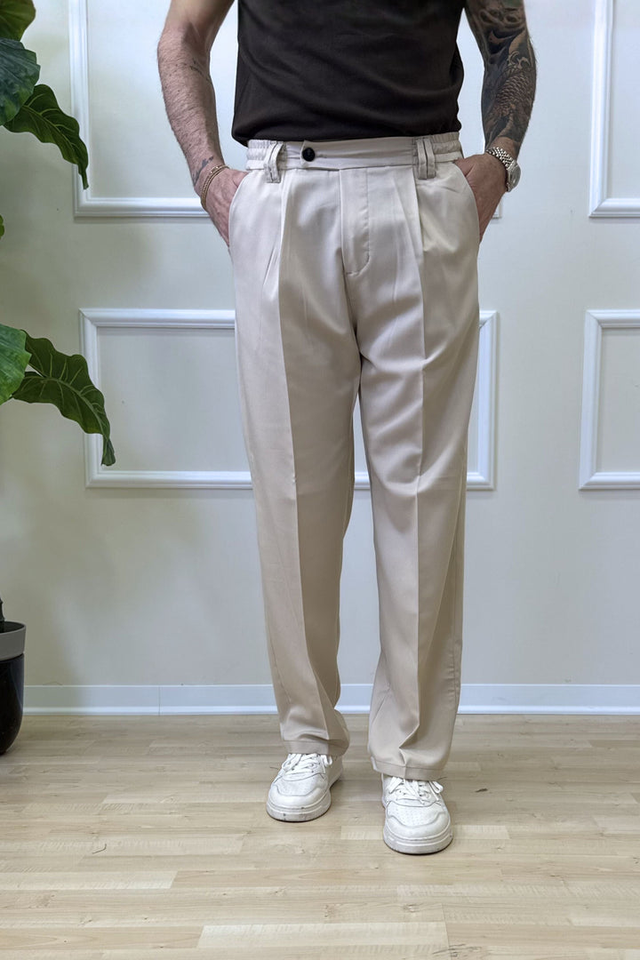 FELIX I Pantalón Palazzo Beige