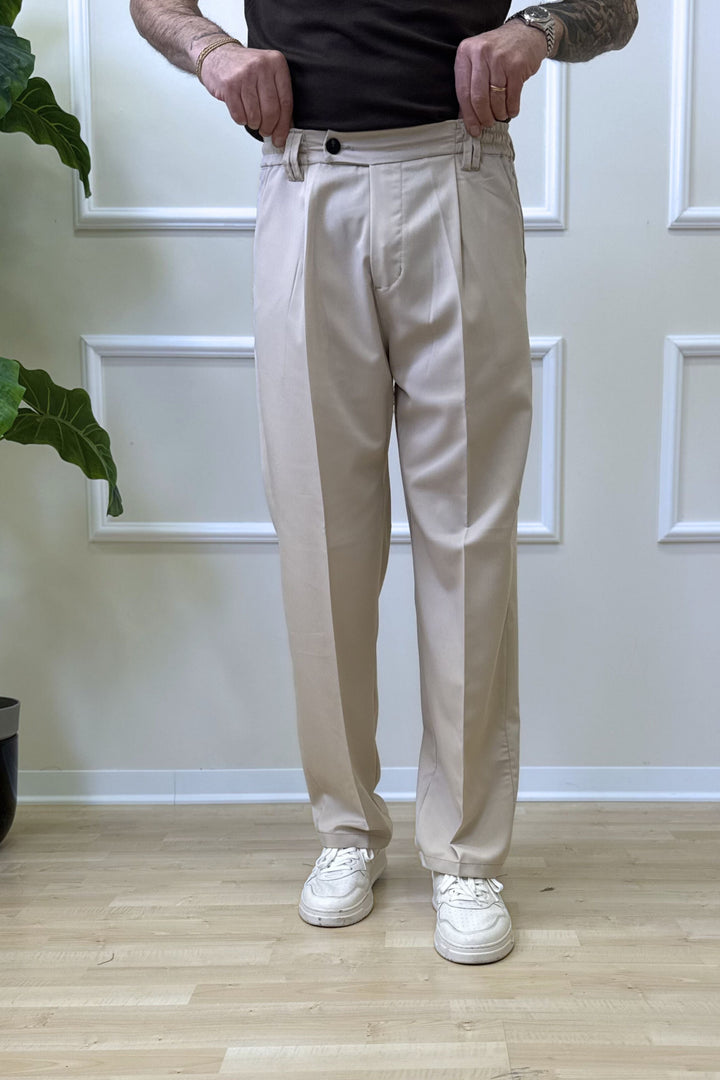 FELIX I Pantalón Palazzo Beige