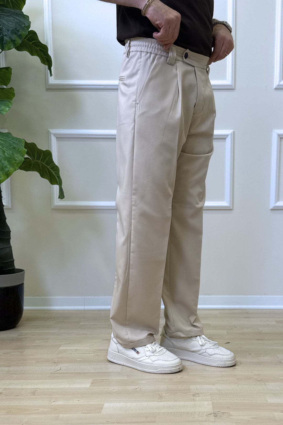 FELIX I Pantalón Palazzo Beige
