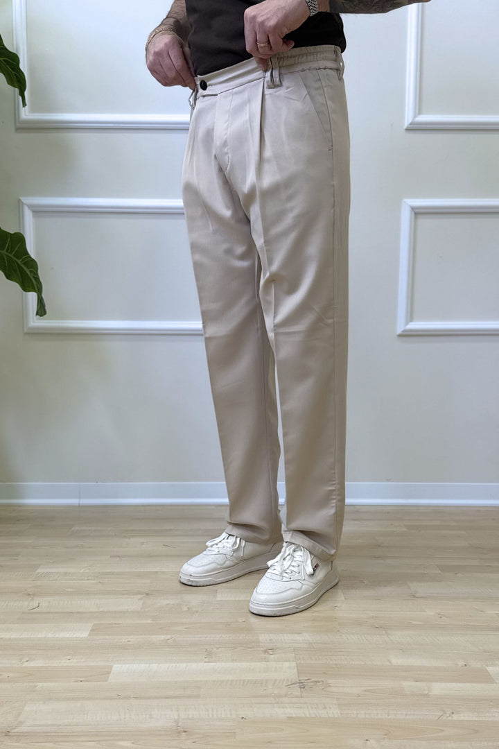 FELIX I Pantalón Palazzo Beige